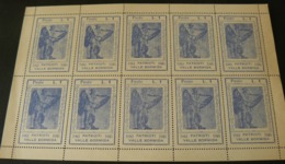 1945  C.L.N  VALLE BORMIDA  _  SET  OF 10 NEWS STAMPS OF  1  LIRA_ MINIFOGLIO  10 FRANCOBOLLI DA 1 LIRA - National Liberation Committee (CLN)