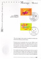 Notice Philatélique Premier Jour Mariage Merci, 23 Mars 2001 - Documents De La Poste