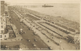 UK BRIGHTON 1930 Superb Mint Sepia Pc "Sea Front - Looking East Showing Palace - Brighton