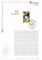 Notice Philatélique Premier Jour Barbara, 19 Mai 2001 - Documents Of Postal Services