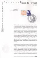 Notice Philatélique Premier Jour Pierre De Fermat , 18 Aoûtt 2001 - Documents Of Postal Services