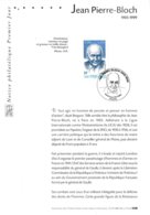 Notice Philatélique Premier Jour Jean Pierre Bloch, 08 Novembre 2001 - Documents Of Postal Services