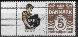 Danemark Timbre Avec Publicité Catalogue AFA N° 32 Oblitéré - Abarten Und Kuriositäten