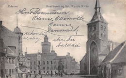 Danemark :         Odense   Raadhuset Og Set.Knuds Kirke    (voir Scan) - Danemark