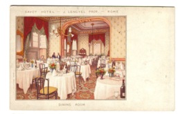 SAVOY HOTEL Interiore Dining Room Color Litho SALOMONE C. 1904 - Cafés, Hôtels & Restaurants