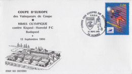 Enveloppe   FRANCE   FOOTBALL   Coupe  Des  Vainqueurs  De   Coupe   NIMES  -  HONVED  BUDAPEST   1996 - Eurocopa (UEFA)