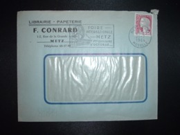 LETTRE TP M. DE DECARIS 0,25 OBL.MEC.21-7 1964 METZ GARE MOSELLE (57) LIBRAIRIE PAPETERIE F. CONRAD - Other & Unclassified