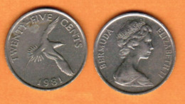 BERMUDA  25 CENTS 1981 (KM # 18) #5458 - Bermuda