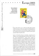 Notice Philatélique Premier Jour, Europa 2003,  08 Mai 2003 - Documents Of Postal Services