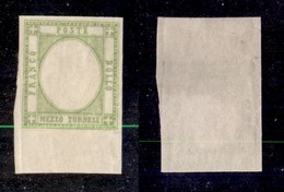 ANTICHI STATI ITALIANI - PROVINCE NAPOLETANE - 1861 - Senza Effigie (gommato Al Recto) - Mezzo Tornese (17ala) Bordo Fog - Sonstige & Ohne Zuordnung