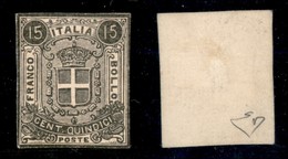 REGNO - Saggi - 1862 - 15 Cent Sparre - Nero Su Carta Bianca - Senza Gomma - Diena - Autres & Non Classés