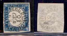 REGNO - 1863 - 20 Cent (11c - Cobalto Latteo) - Usato A Castel Bolognese 23.1.63 - Cert Diena (2000) - Autres & Non Classés