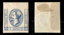 REGNO - 1863 - 15 Cent (12f) Senza Tassello Superiore - Gomma Originale - Forte Piega Diagonale In Alto (22.000) - Other & Unclassified