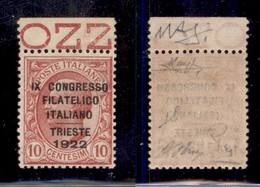 REGNO - 1922 - 10 Cent Congresso Filatelico (123) - Ottimamente Centrato - Gomma Integra - Oliva + Fiecchi + Raybaudi (4 - Autres & Non Classés