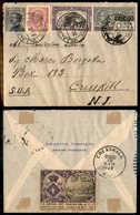 REGNO - Ritaglio Di Cartolina Postale Da 15 Cent Su Busta Da Villavernia A New York Con Affrancatura Complementare (185  - Autres & Non Classés