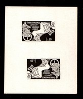 LUOGOTENENZA - S.A.B.E. - 1945 - Prova Tete Beche In Nero Del 10 Lire (14) Su Cartoncino Lucido Non Gommato - Raro Insie - Other & Unclassified
