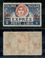 COLONIE - LIBIA - Espressi - 1926 - 2,50 Lire Su 2 (10i) Con Sbarrette Sul Valore - Gomma Integra - Cert. Colla (7.500) - Altri & Non Classificati