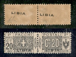 COLONIE - LIBIA - Pacchi Postali - 1918 - 20 Cent (3b) Con Soprastampa Recto Verso - Gomma Integra (675) - Otros & Sin Clasificación