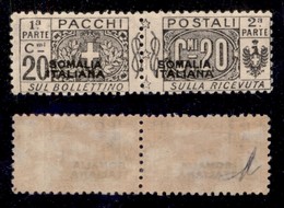 COLONIE - SOMALIA - Pacchi Postali - 1919 - 20 Cent (3) - Gomma Originale (600) - Sonstige & Ohne Zuordnung