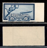 COLONIE - TRIPOLITANIA - Posta Aerea - 1933 - 12 Lire Zeppelin (25a) Non Dentellato A Destra Bordo Foglio - Gomma Integr - Autres & Non Classés
