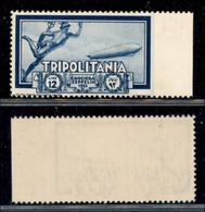 COLONIE - TRIPOLITANIA - Posta Aerea - 1933 - 12 Lire Zeppelin (25a) Non Dentellato A Destra Bordo Foglio - Gomma Integr - Otros & Sin Clasificación