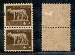 RSI - G.N.R. Brescia - 1943 - Brescia - 5 Cent (470/Ifc) - G A Cavallo - Coppia Verticale  - Gomma Integra In Basso - Altri & Non Classificati