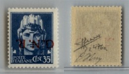RSI - G.N.R. Verona - 1944 - 35 Cent (476 A) Con Soprastampa Capovolta - Gomma Integra - Oliva + Sorani (1.400) - Other & Unclassified