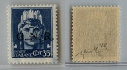 RSI - G.N.R. Verona - 1944 - Errore Di Colore - 35 Cent (476A) - Gomma Integra - Chiavarello (1.300) - Other & Unclassified