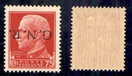 RSI - G.N.R. Verona - 1944 - 75 Cent (478aab) Con Soprastampa Capovolta - Punto Piccolo Dopo G - Gomma Integra Con Imper - Autres & Non Classés