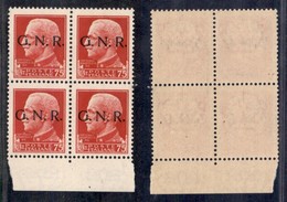 RSI - G.N.R. Verona - 1944 - 75 Cent (478) In Quartina - Punto Piccolo Dopo N (478iad - Non Catalogato) In Basso A Destr - Altri & Non Classificati