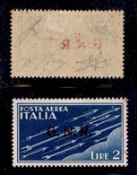 RSI - G.N.R. Verona - Posta Aerea - 1944 - 2 Lire (122) - Parziale Decalco D'appoggio Spostato - Ottima Centratura - Oli - Other & Unclassified