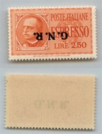 RSI - G.N.R. Verona - Espressi - 1944 - 2,50 Lire (20a) Con Soprastampa Capovolta - Gomma Integra - Cert. AG (1.600) - Sonstige & Ohne Zuordnung