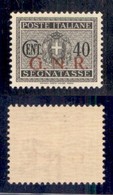 RSI - G.N.R. Verona - Segnatasse - 1944 - Soprastampa Rosso Arancio - 40 Cent (52 - Varietà Dgab) Con Punto Piccolo Dopo - Other & Unclassified