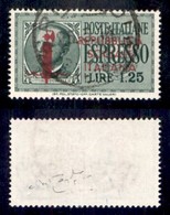 RSI - Provvisori - Espressi - 1944 - Verona - Soprastampa In Carmino Lillaceo - 1,25 Lire (21EA) Usato - Raybaudi + Cert - Autres & Non Classés