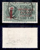 RSI - Provvisori - Espressi - 1944 - Verona - Soprastampa In Carmino Lillaceo - 1,25 Lire (21EA) Usato - Raybaudi + Cert - Otros & Sin Clasificación