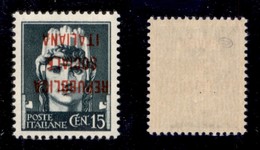 RSI - Saggi-Verona - 1944 - 15 Cent (P17b) Con Soprastampa Capovolta - Gomma Integra - Other & Unclassified