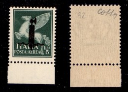 RSI - Saggi-Verona - Posta Aerea - 1944 - 5 Lire (P12A) - Gomma Integra - Cert. Colla (6.000) - Other & Unclassified