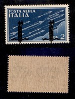 RSI - Saggi-Verona - Posta Aerea - 1944 - 2 Lire (P15 A Varietà) Con Soprastampa In Basso - Gomma Integra - Non Cataloga - Other & Unclassified