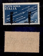 RSI - Saggi-Verona - Posta Aerea - 1944 - 2 Lire (P15 A Varietà) Con Soprastampa In Basso - Gomma Integra - Non Cataloga - Otros & Sin Clasificación