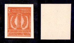 RSI - Saggi - 1945 - Saggi - Volta - 2 Lire (Unificato 513C) - Carta Bianca - Senza Gomma - Autres & Non Classés