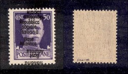 EMISSIONI LOCALI - BASE ATLANTICA - 1944 - 50 Cent (29c) Con Doppia Soprastampa (una Capovolta) Senza Le Consuete Macchi - Sonstige & Ohne Zuordnung