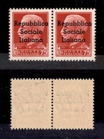 EMISSIONI LOCALI - TERAMO - 1944 - 75 Cent (7 + 7 L) In Coppia Con U Più Piccola A Destra - Gomma Integra - Raybaudi + C - Andere & Zonder Classificatie