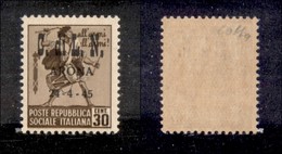 C.L.N. - ARONA - 1945 - 30 Cent (17) Senza Filigrana - Gomma Integra - Colla + Cert. AG (5000) - Other & Unclassified