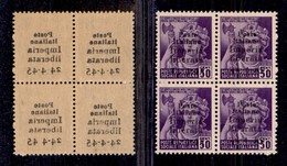 C.L.N. - IMPERIA - 1945 - 50 Cent (6e) - Quartina Con Decalco - Un Pezzo Senza Trattino Dopo 4 (6dc) - Gomma Integra - Other & Unclassified