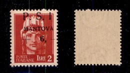 C.L.N. - MANTOVA - 1945 - 2 Lire + 6 (8e Varietà Yd) Con Soprastampa In Alto A Destra E Punto Invisibile Dopo I - Gomma  - Autres & Non Classés