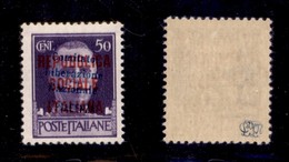 C.L.N. - PIACENZA - 1945 - 50 Cent (Errani 75 Varietà) - Soprastampa Obliqua - Gomma Integra - Cert. AG - Other & Unclassified