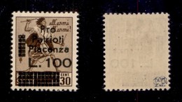 C.L.N. - PIACENZA - 1945 - 100 Lire Su 30 Cent (Errani 97) - Gomma Integra - Altri & Non Classificati