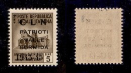 C.L.N. - VALLE BORMIDA - 1945 - Soprastampa Modificata - 5 Cent (1A) - Gomma Integra - Cert. AG (4.500) - Autres & Non Classés