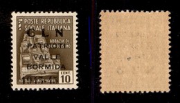 C.L.N. - VALLE BORMIDA - 1945 - Non Emesso - 10 Cent (8) - Gomma Integra - Cert. AG (2.500) - Altri & Non Classificati