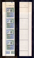 REPUBBLICA - 1979 - 2000 Lire (1439 Fluorescente) - Striscia Angolare Verticale Di Quattro - Pezzo Superiore Su Carta Ri - Altri & Non Classificati